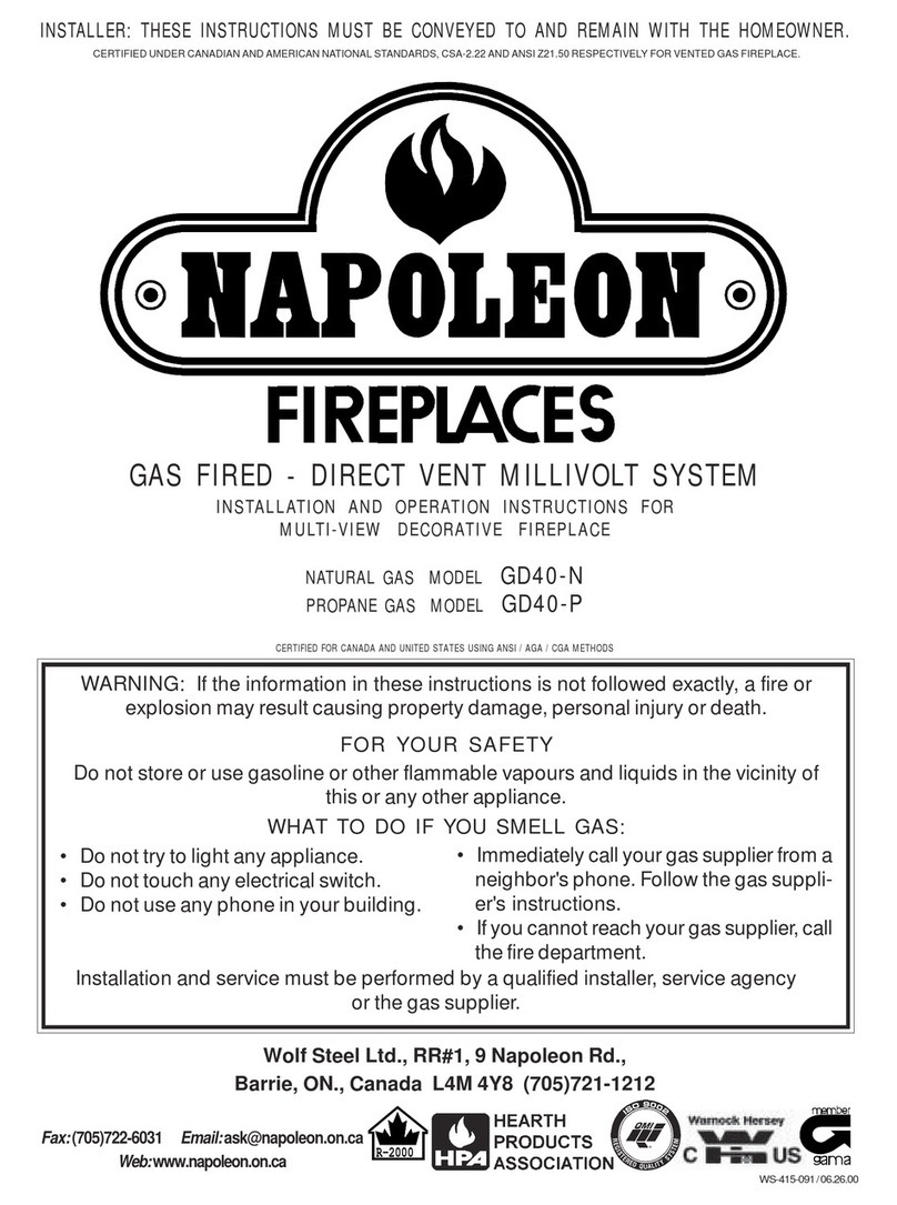 Napoleon GD40-N Installation and operation instructions