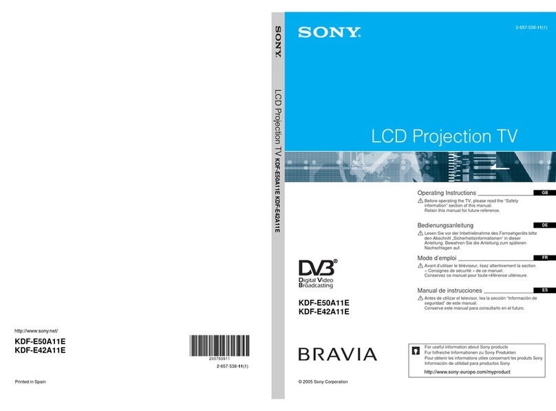 Sony Bravia KDF-E50A11E User manual