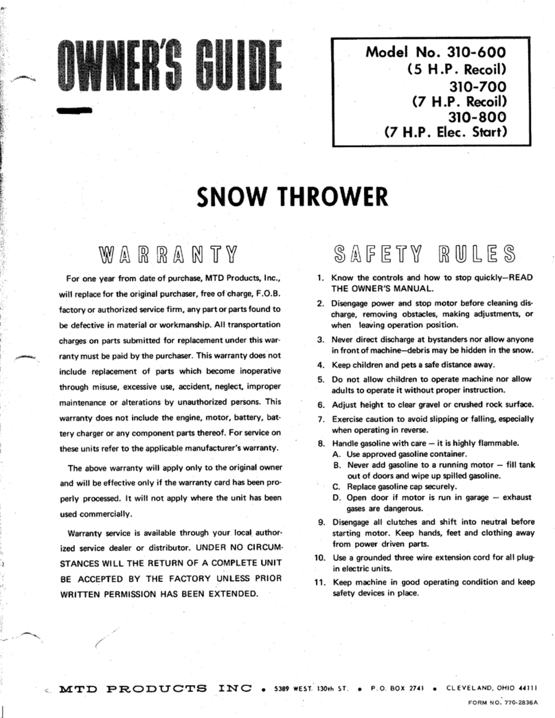 MTD 310-600 User manual