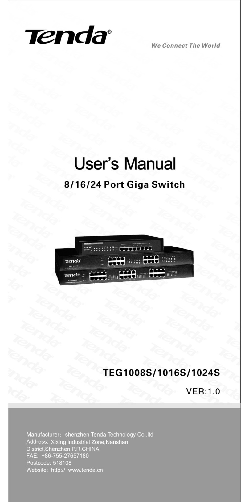 Tenda TEG1008S User manual Tenda TEG1008S User manual