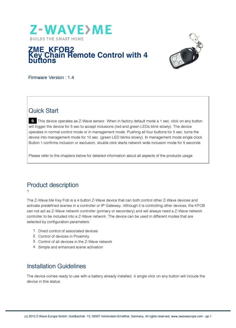 Z-Wave ZME_KFOB2 User manual