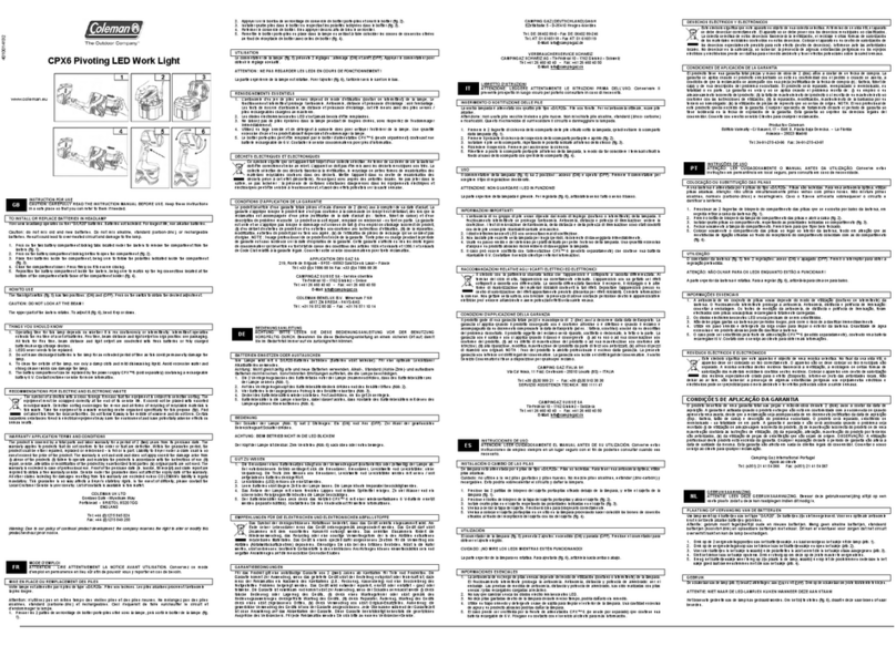 Coleman CPX 6 Instructions for use