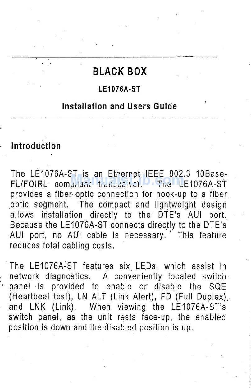 Black Box LE1076A-ST Installation and user guide