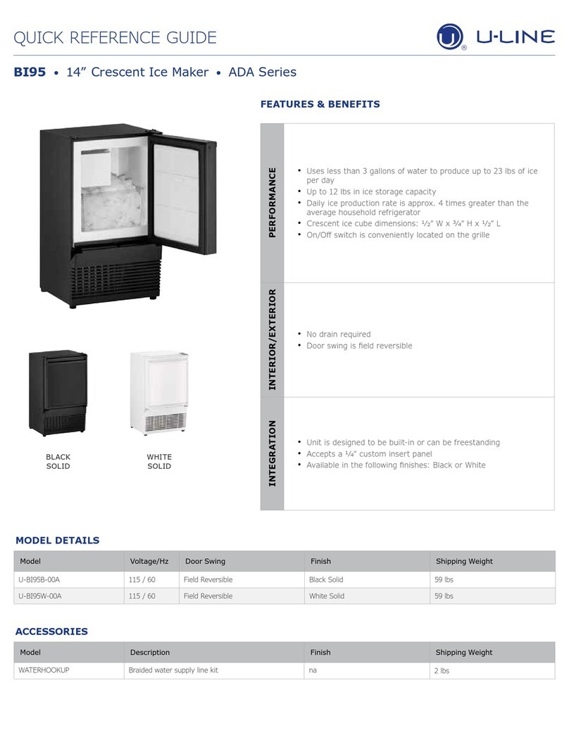 U-Line U-BI95B-00A Quick reference guide