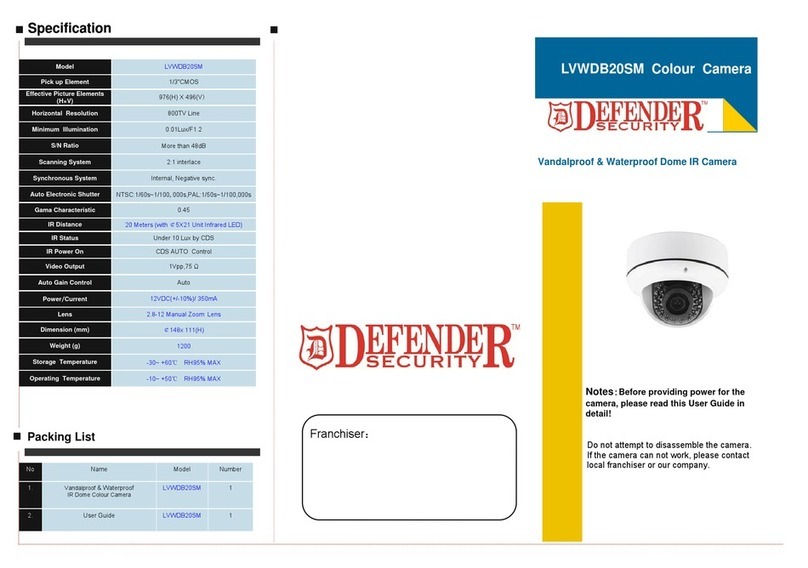 Defender Security LVWDB20SM manual