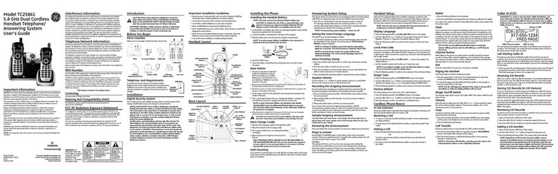 GE TC25861 user guide