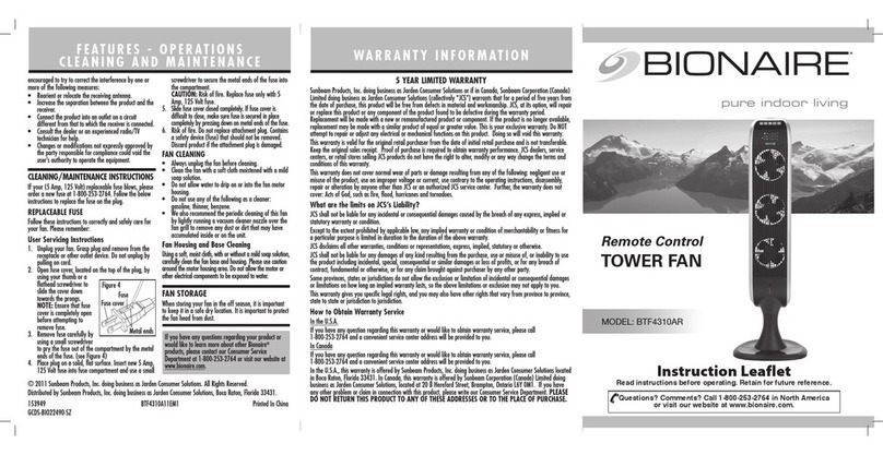 Bionaire BTF4310AR Manual