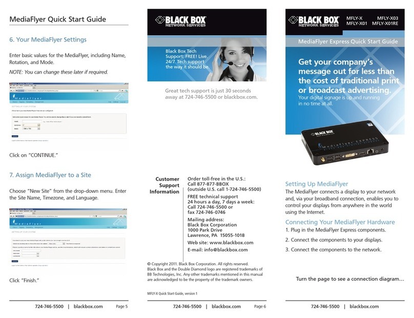 Black Box MediaFlyer Express MFLY-X quick start guide
