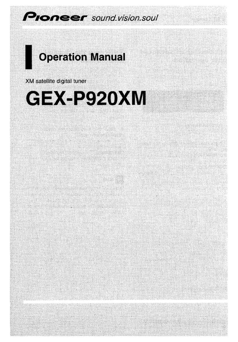 Pioneer GEX-P920XM - XM Radio Tuner User manual Pioneer GEX-P920XM - XM Radio Tuner User manual