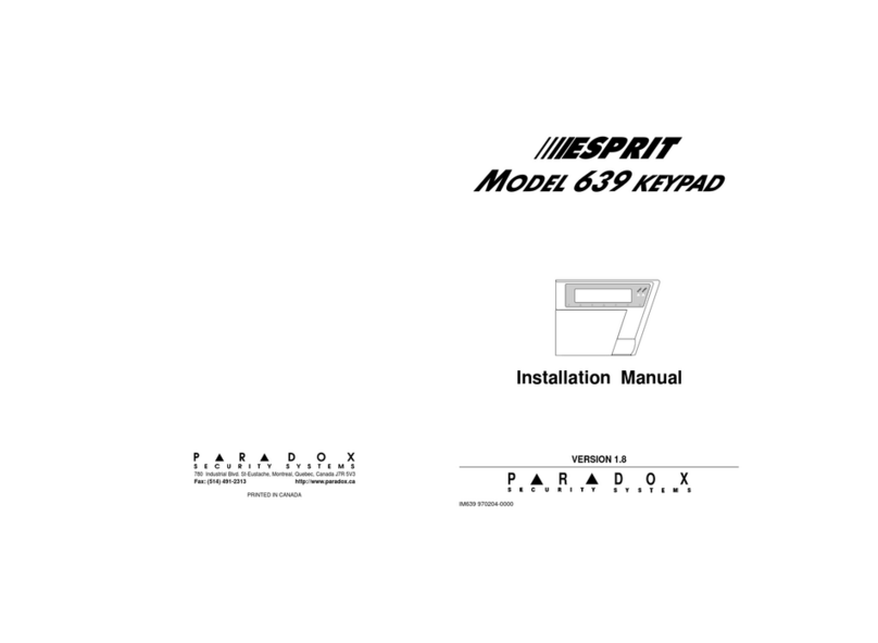 Paradox Esprit 639 installation manual Paradox Esprit 639 installation manual