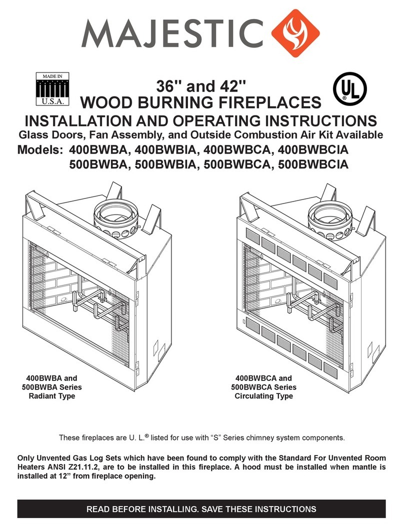 Majestic 400BWBA Installation and operating istructions