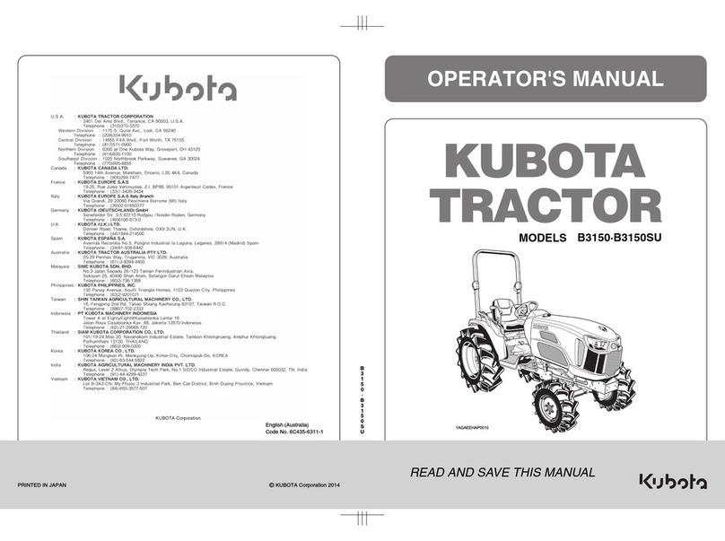 Kubota B3150 Operator's manual
