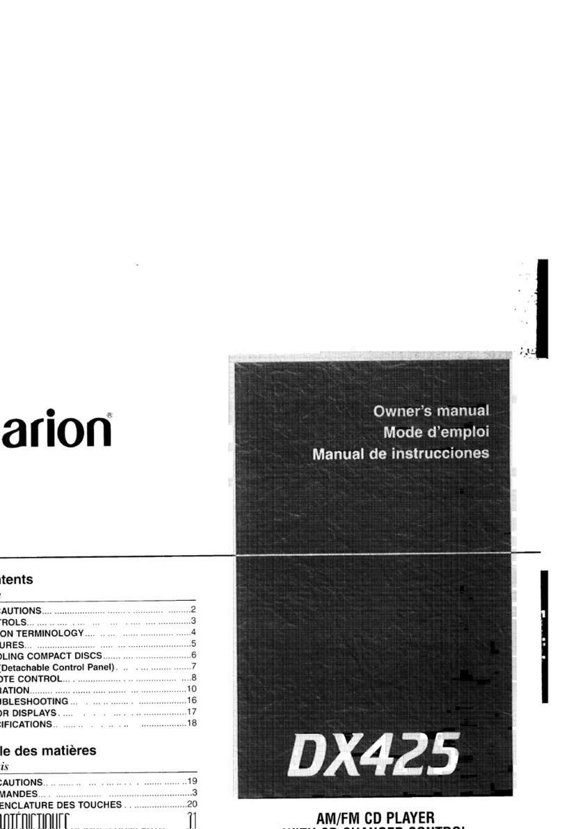 Clarion DC425 User manual Clarion DC425 User manual