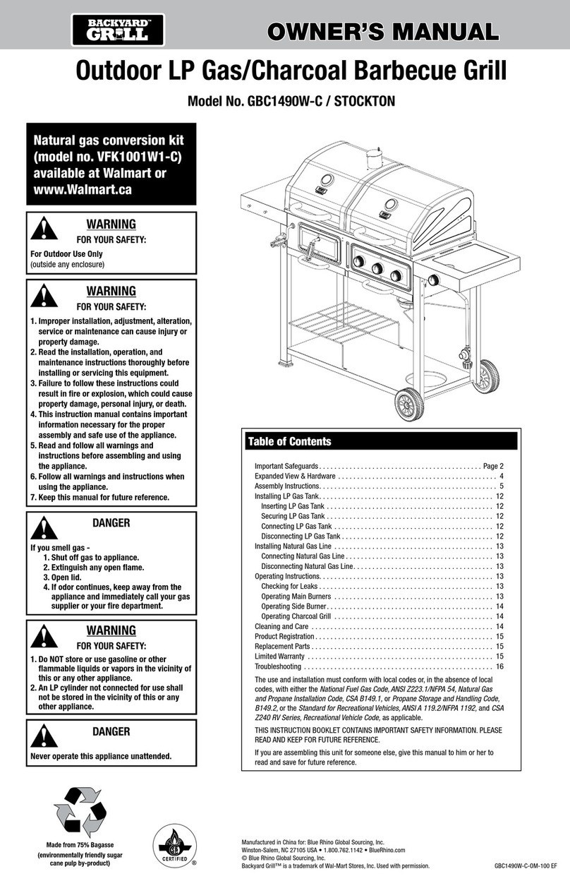 Backyard GBC1490W-C owner's manual