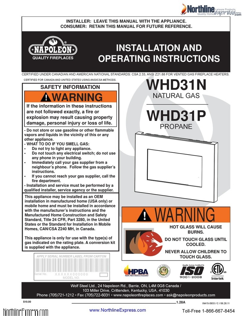 Napoleon WHD31P User manual