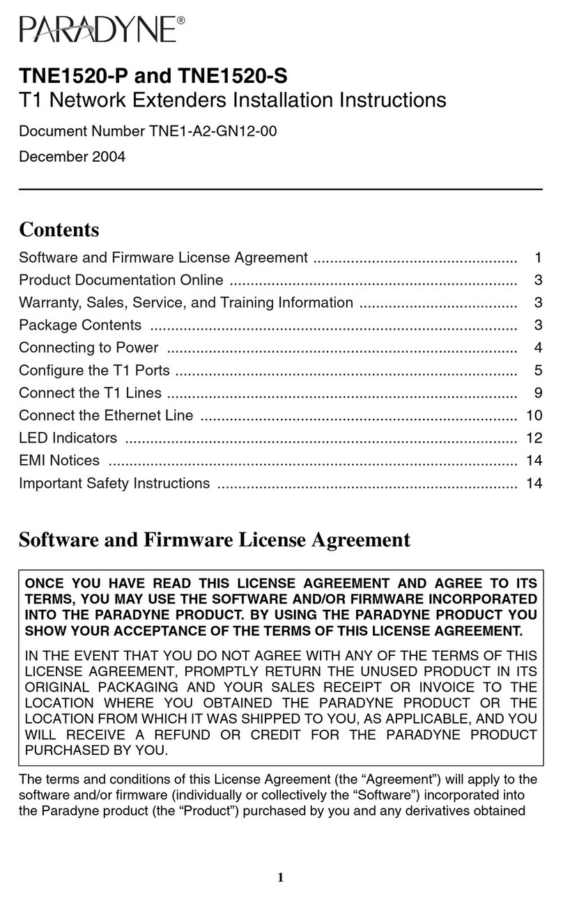 Paradyne TNE1520-P installation instructions