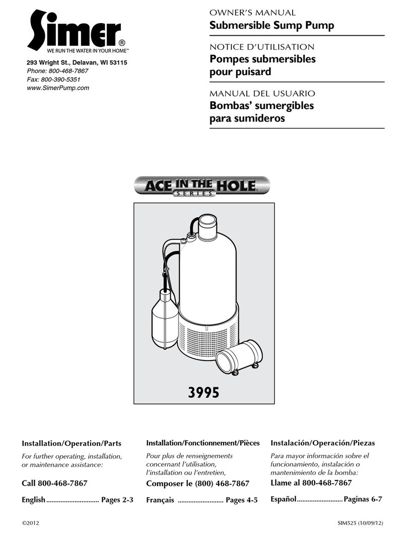 Simer 3995 owner's manual