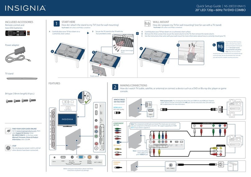 Insignia NS-20ED310NA15 Quick setup guide