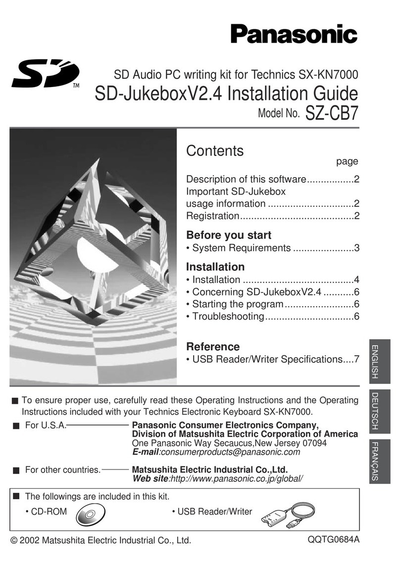 Panasonic SZ-CB7 installation guide
