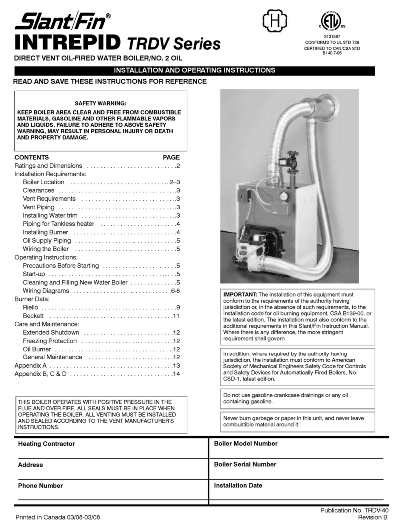 Slant/Fin VICTORY II VHS Series Installation and operation instructions