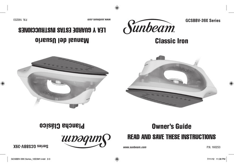 Sunbeam GCSBBV-39X Series owner's guide