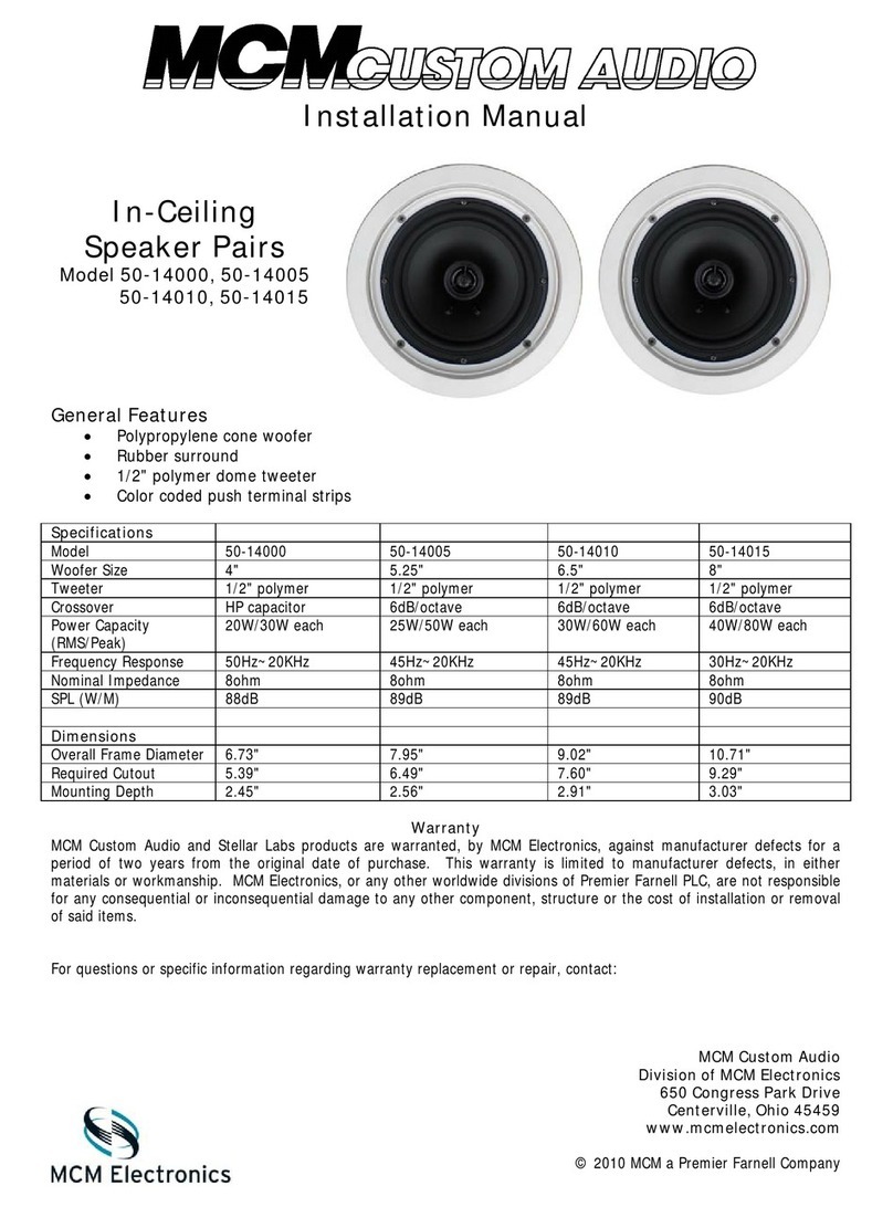 MCM Custom Audio 50-14000 installation manual
