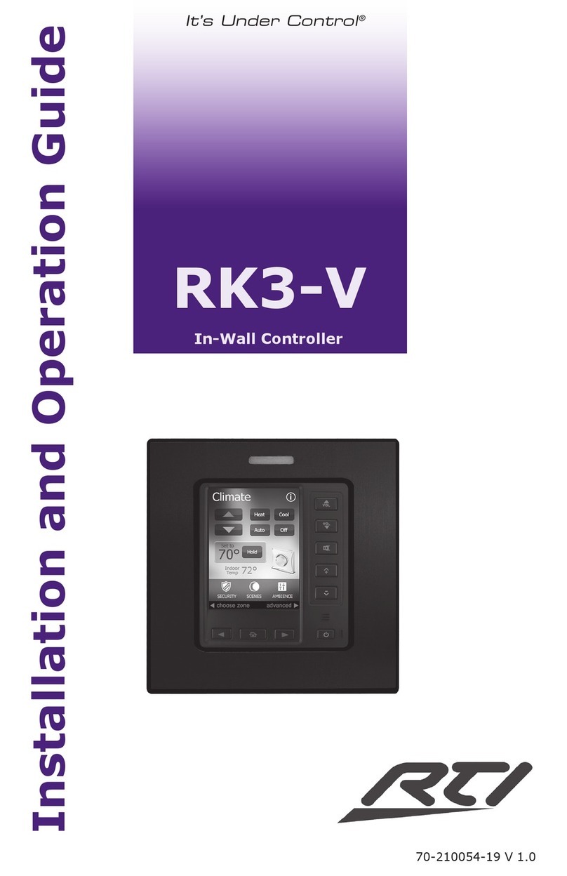 RTI RK3-V Installation and operating guide