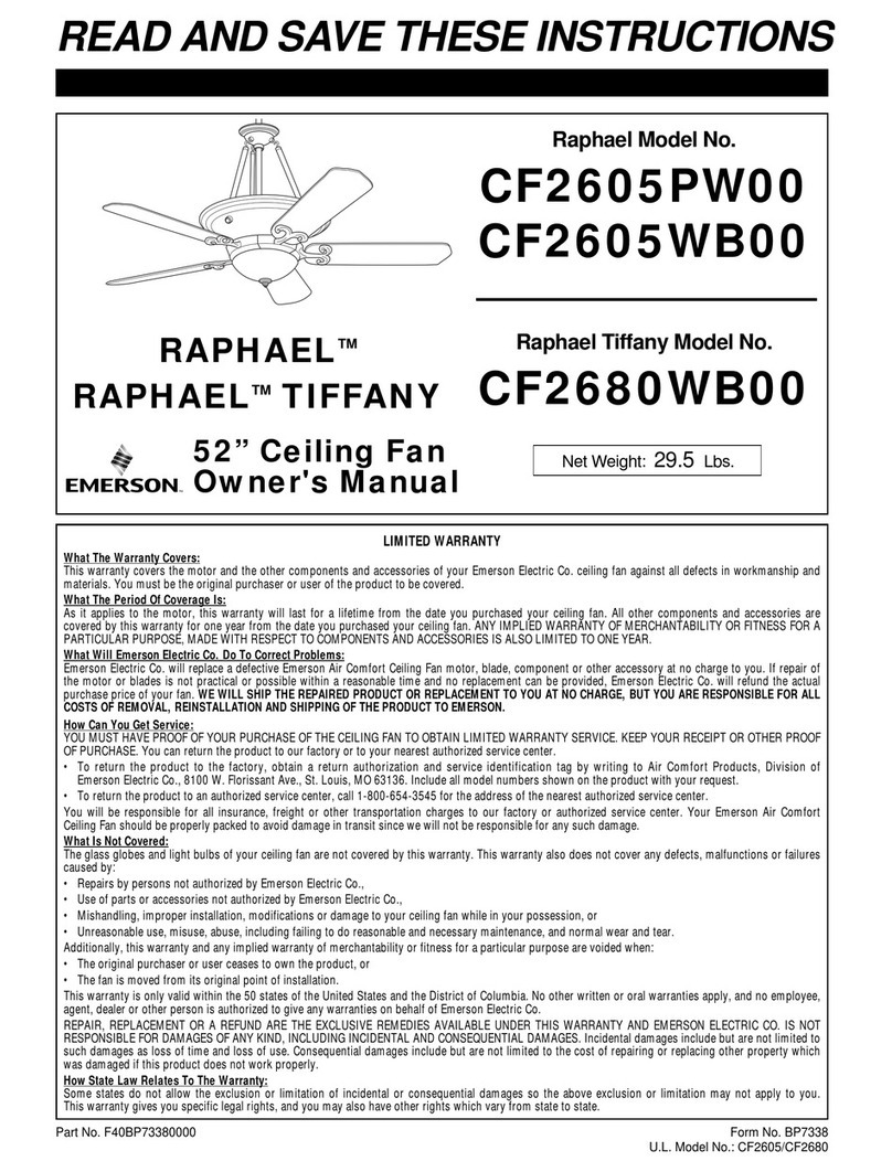 Emerson RAPHAEL CF2605PW00 User manual