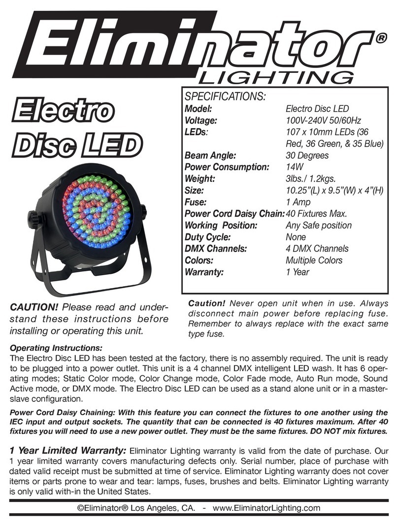 Eliminator Lighting Electro Disc LED operating instructions