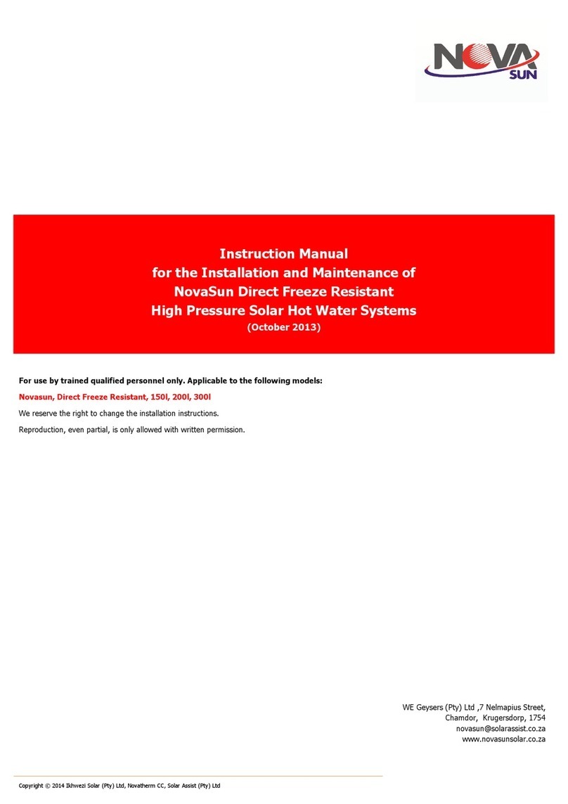 Nova NovaSun 150l instruction manual