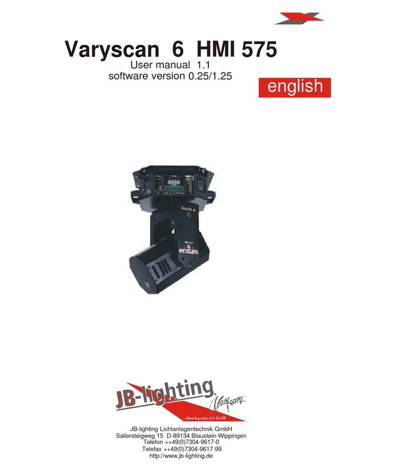 JB-Lighting Varyscan 6 HMI 575 user manual