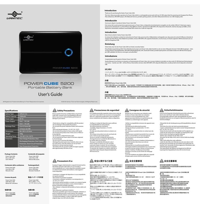 Vantec Power Cube 5200 User manual