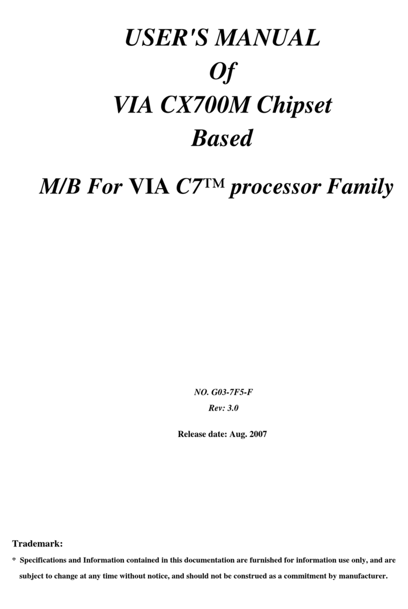 VIA Mainboard CX700M Chipset Based Series user manual