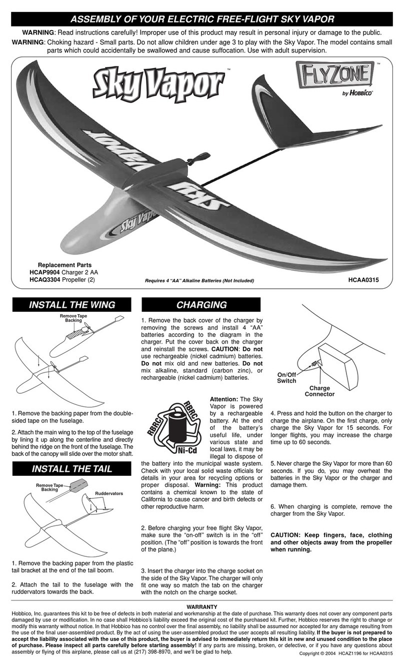 Hobbico Sky Vapor HCAA0315 User manual