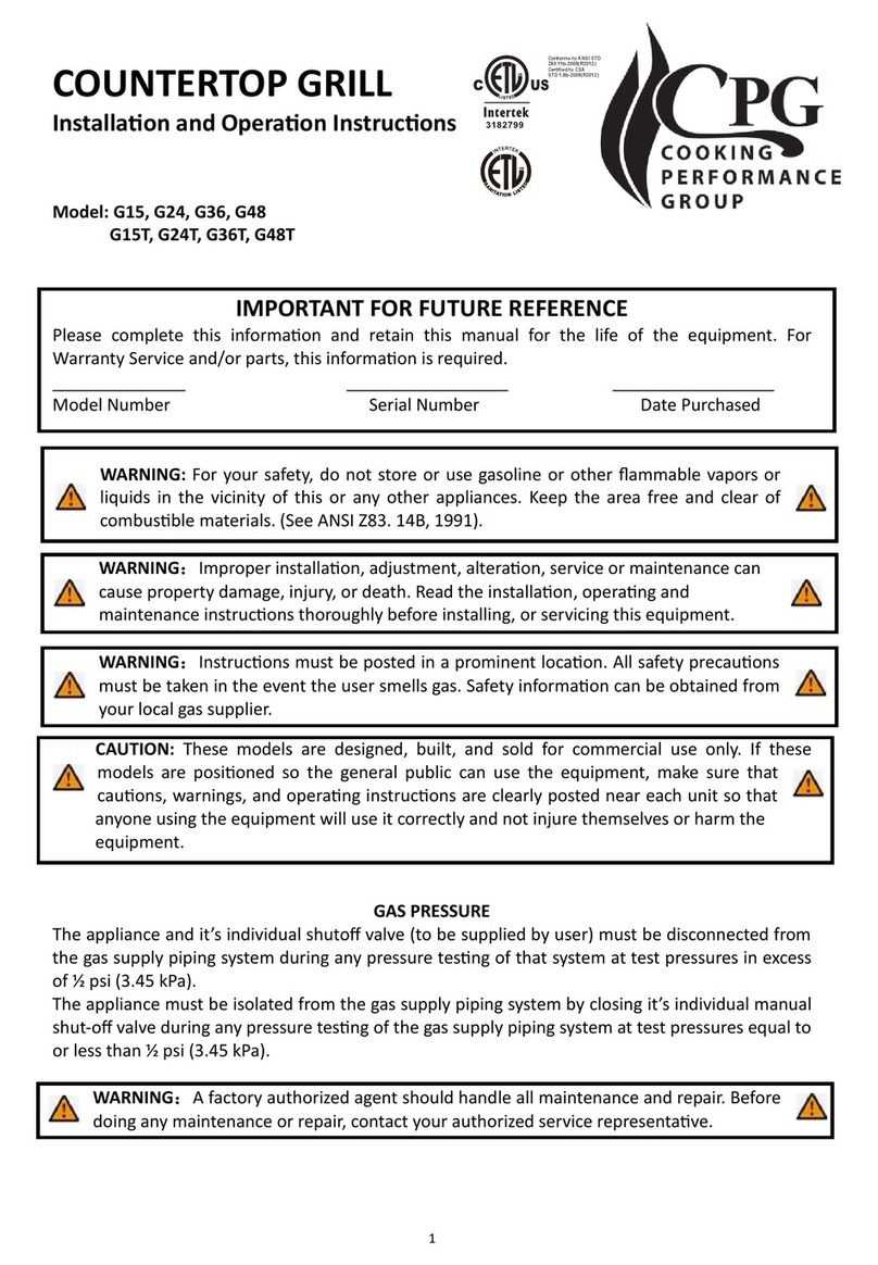 CPG G15 Installation and operation instructions