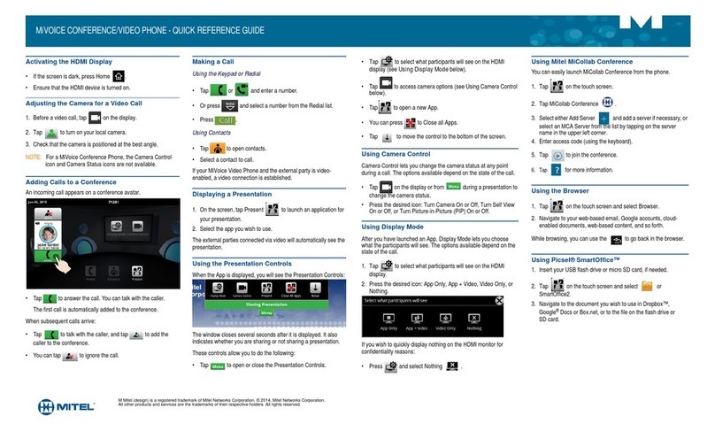 Mitel MiVOICE BUSINESS Quick reference guide