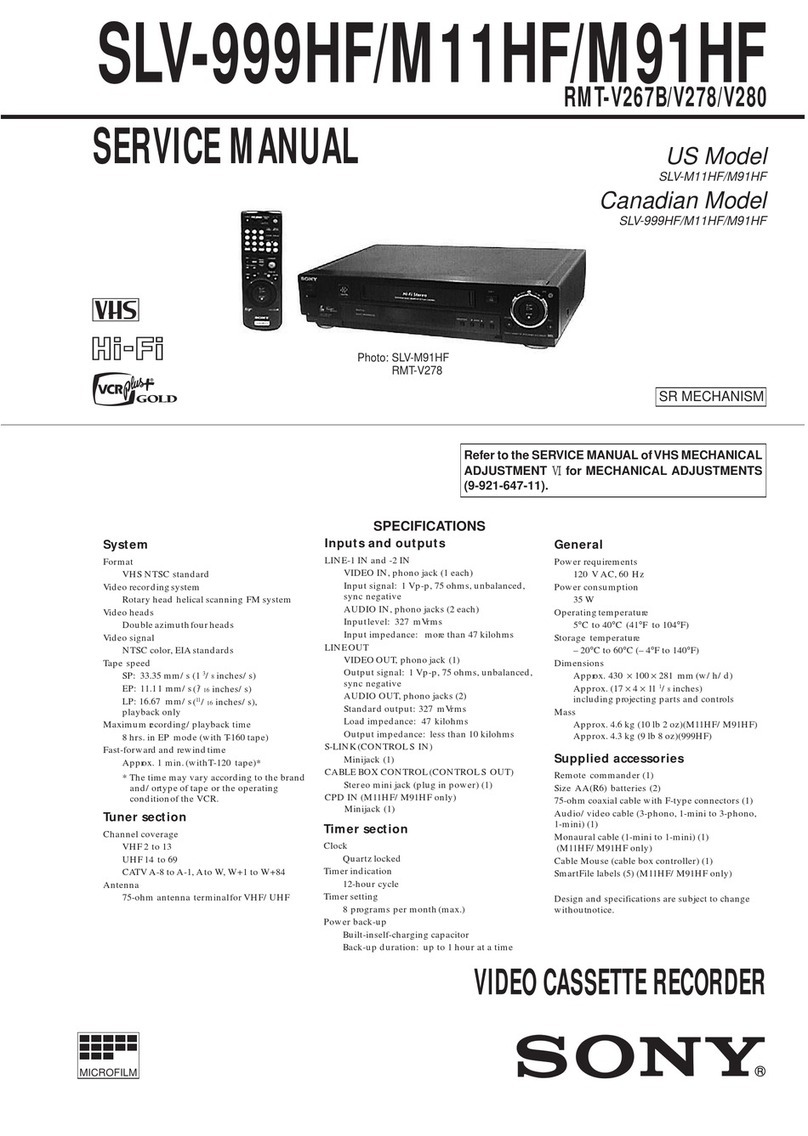 Sony SLV-999HF User manual