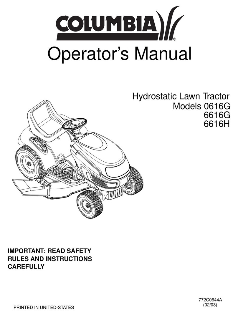 Columbia 0616G Operator's manual