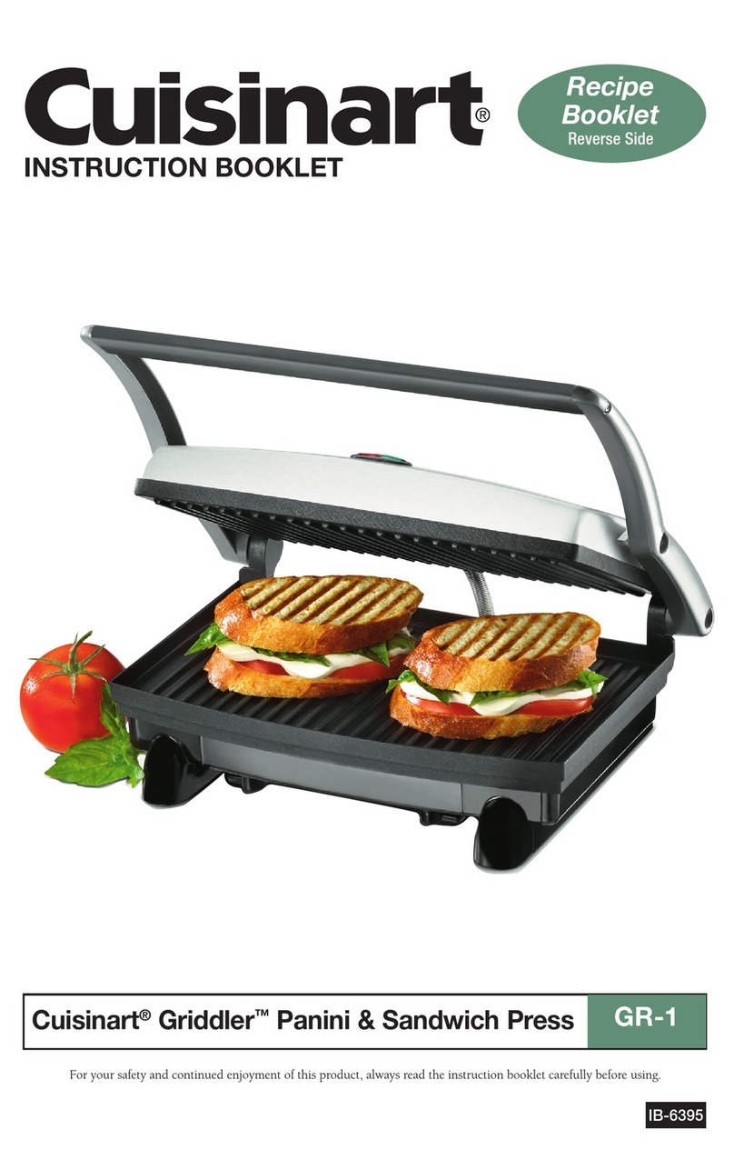 Cuisinart GR-1 - Griddler Panini & Sandwich Press Instruction book