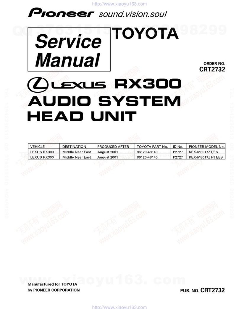 Pioneer Lexus RX300 User manual