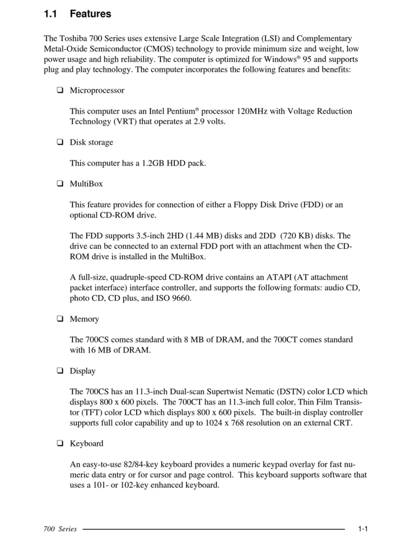 Toshiba Tecra 700CS User manual