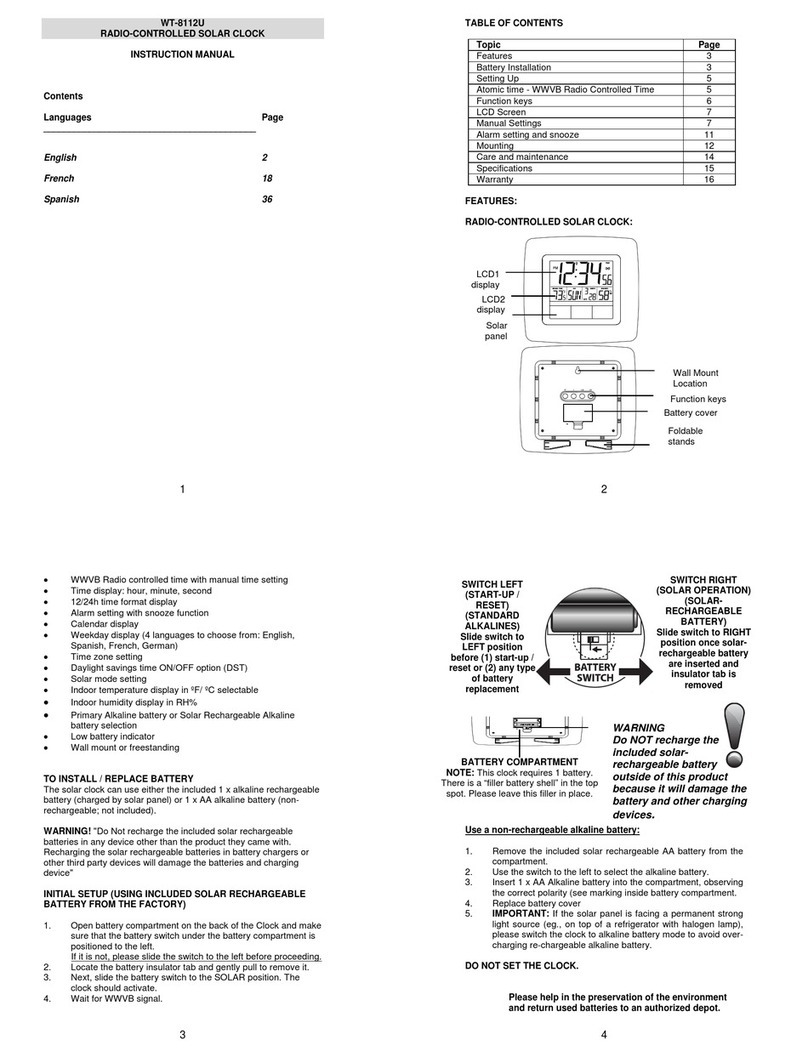 La Crosse WT-8112U instruction manual La Crosse WT-8112U instruction manual
