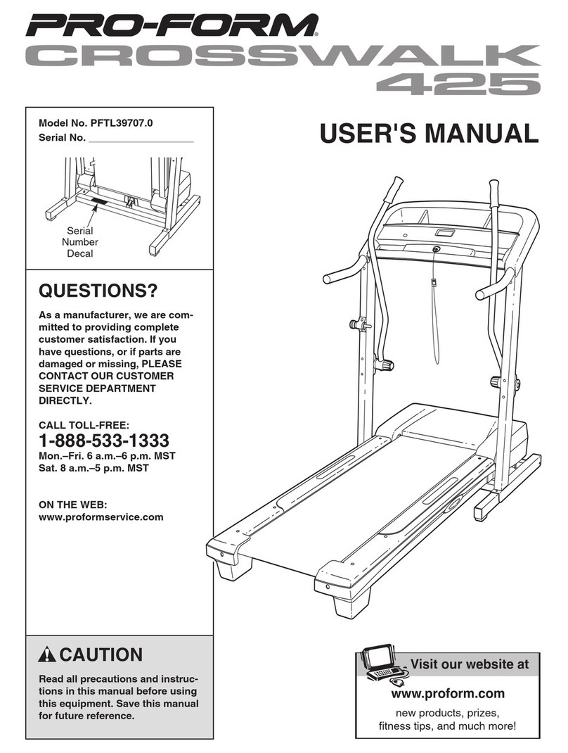 Pro-Form Crosswalk 425 PFTL39707.0 User manual