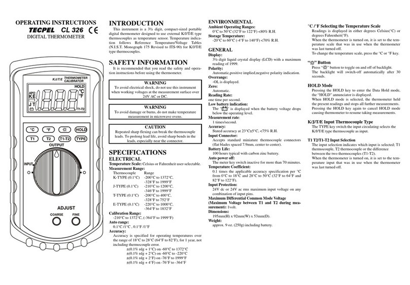 TECPEL CL 326 operating instructions