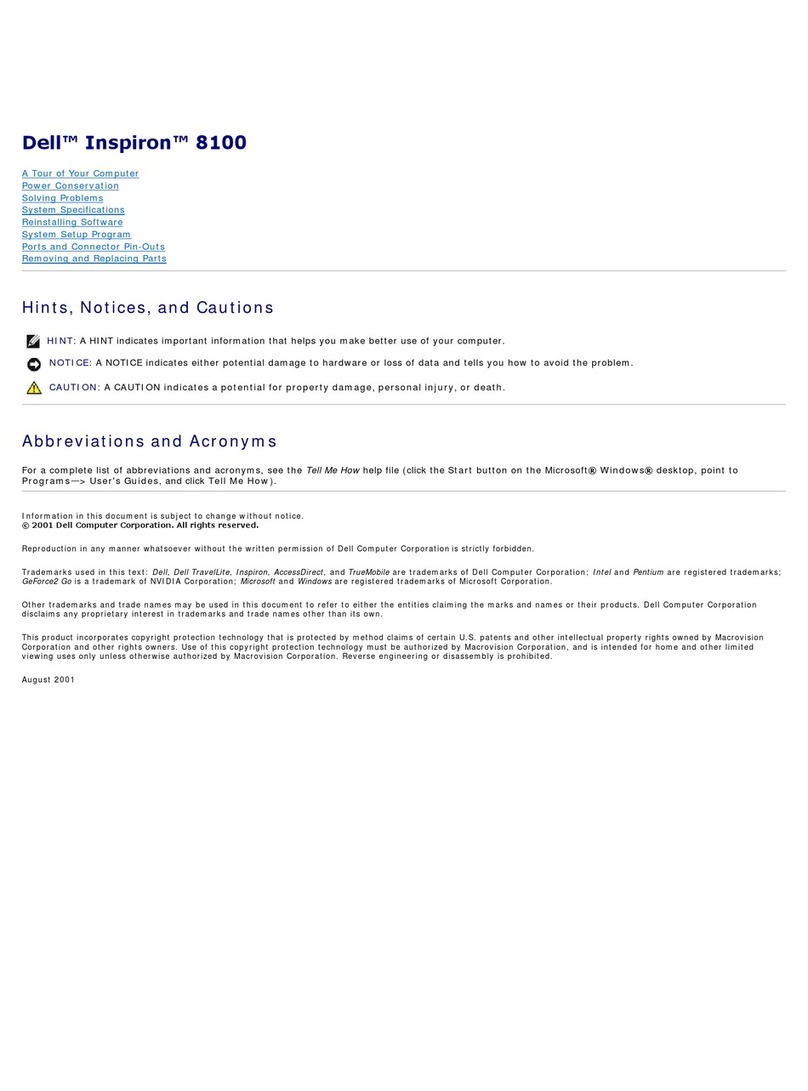 Dell Inspiron 8100 User manual