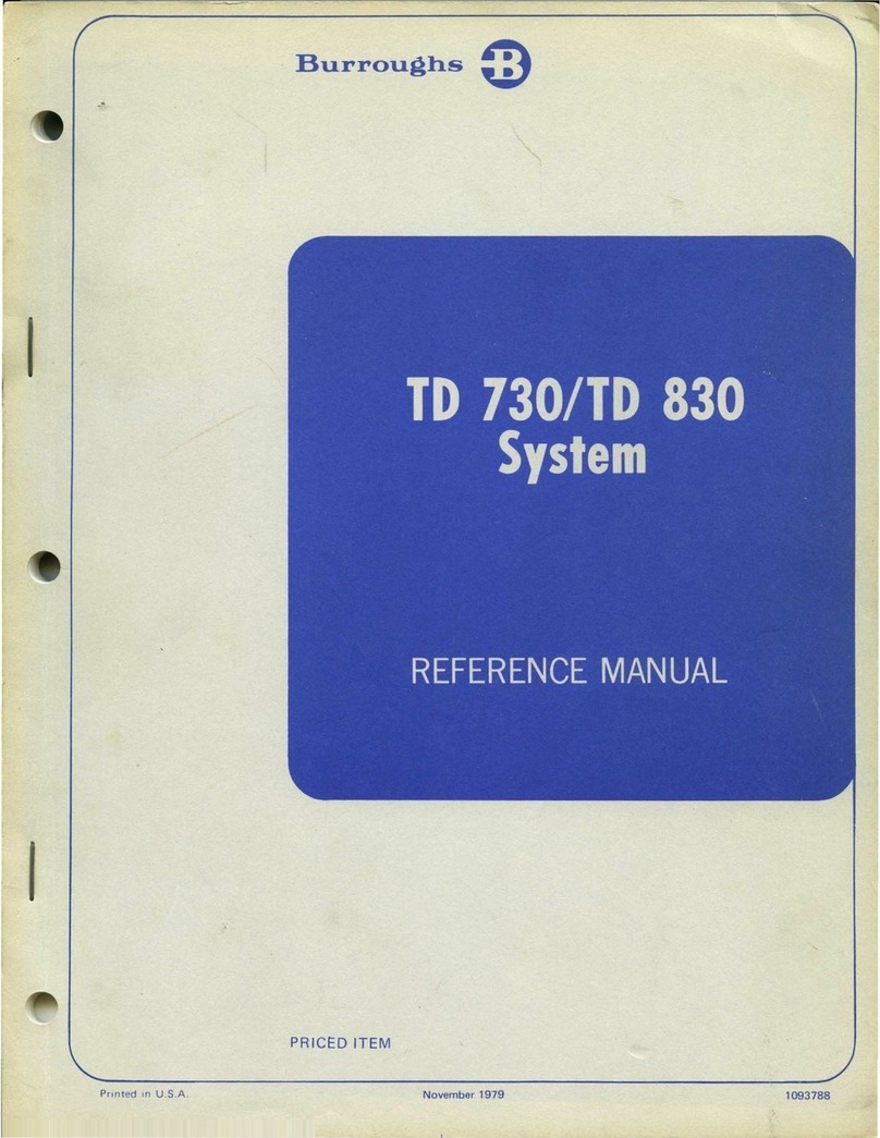 burroughs TD 730 Reference manual