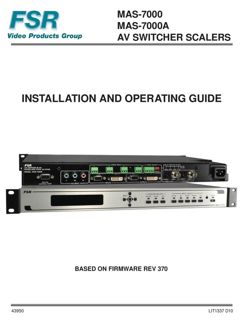 FSR MAS-7000 Installation and operating guide