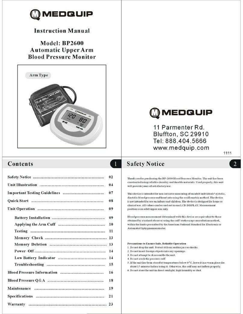 Medquip BP2600 instruction manual