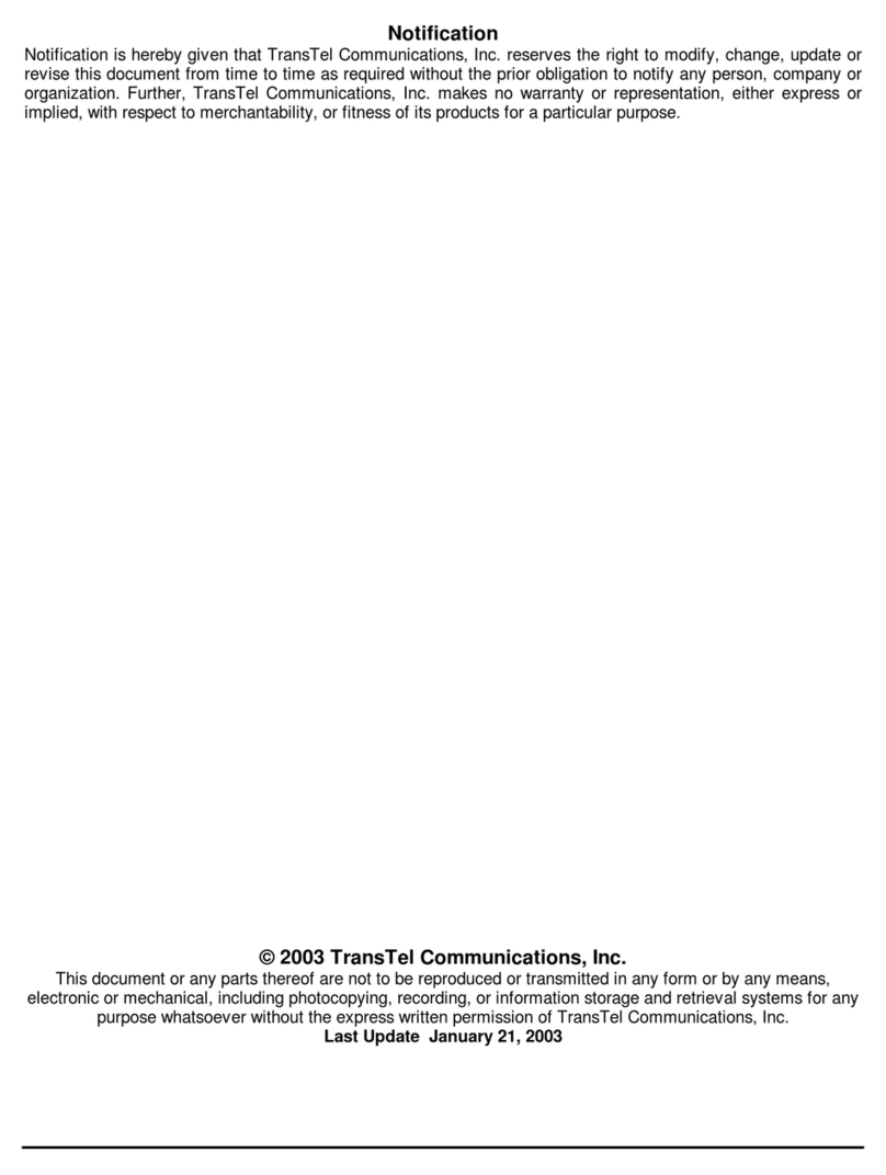TransTel Communications TD-1648i User manual