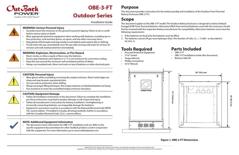 Outback Power Systems OBE-3-FT User manual
